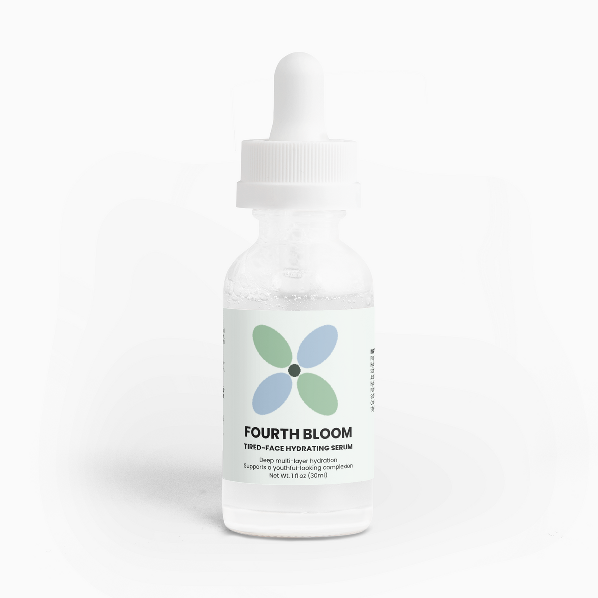 Fourth Bloom Tired-Face Hydrating Serum bottle, 1 fl oz, front label