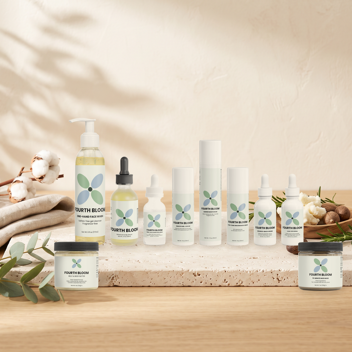 All ten Fourth Bloom products together