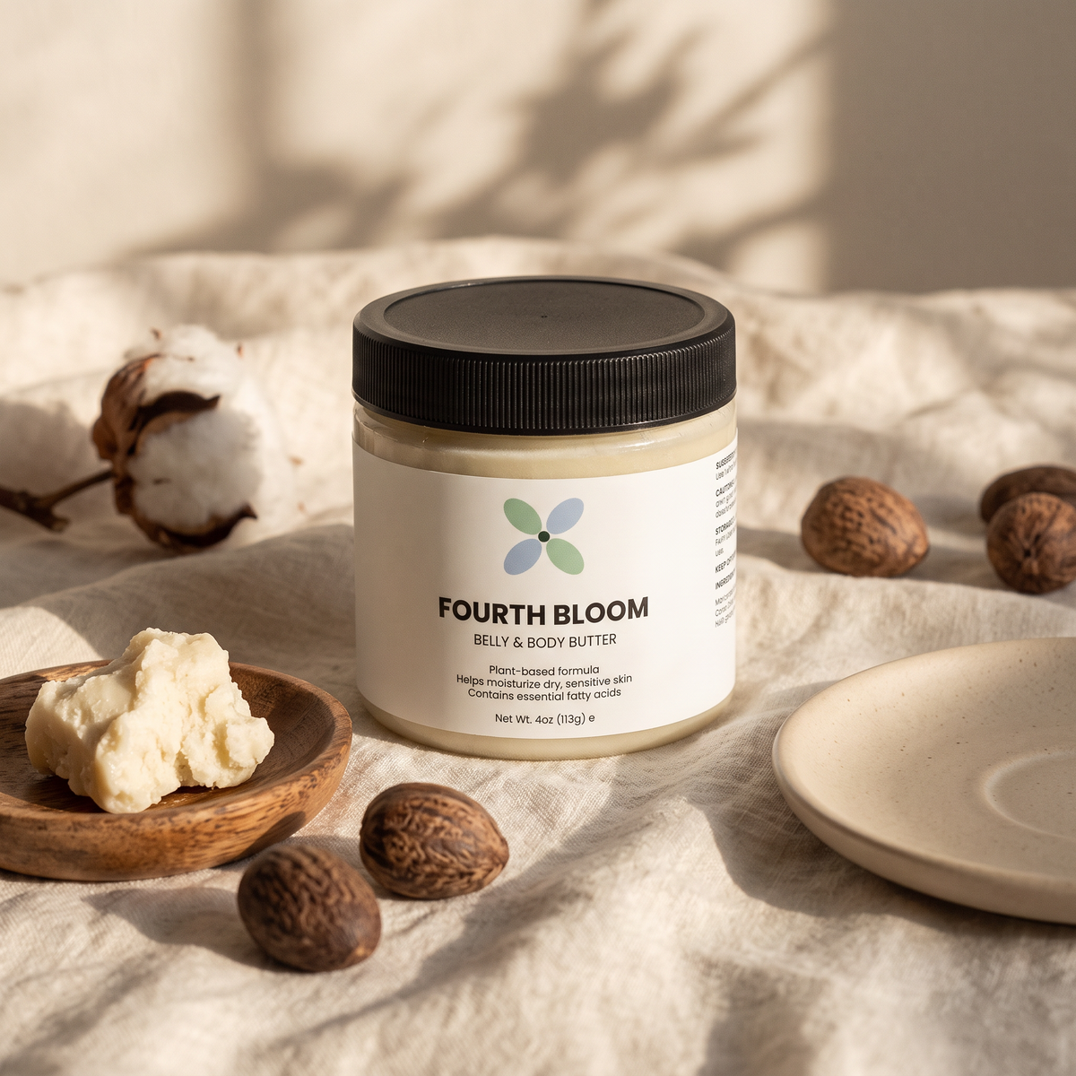 Fourth Bloom Belly & Body Butter with natural ingredients